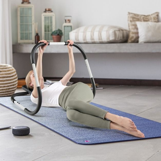 Coast Buikspiertrainer met Gevoerde Hoofdsteun - Ergonomische en Draagbare Buikspiertrainingsmat voor Zittende Krachttraining Thuis - Wit