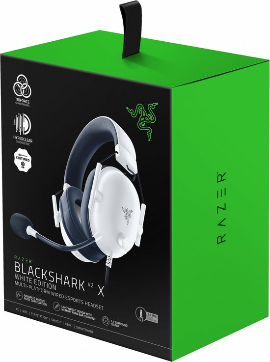 Razer Blackshark V2 X - Gaming Headset - 7.1 Surround - PS4/PC/Xbox One/Nintendo Switch/Mobiel - Wit