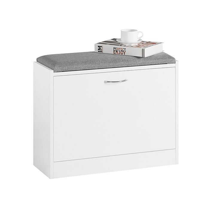 SoBuy - Schuhkipper - Schoenenbank met schoenenrek - FSR16-K-W - 60x47x24 cm - Wit