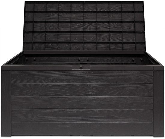 Woody Tuin Opbergbox - 324 liter 45x120x60 cm - Tuinkussenbox - Antraciet/bruin