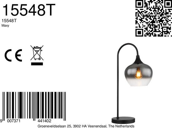 Globo tafellamp Maxy - zwart - metaal - 15548T