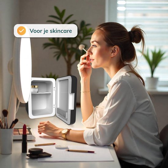 Mini koelkast 5L - Skincare & make-up koelkast - Eten & drinken - Organizer - 12V & 230V - Koel & warm - Compact - Zwart