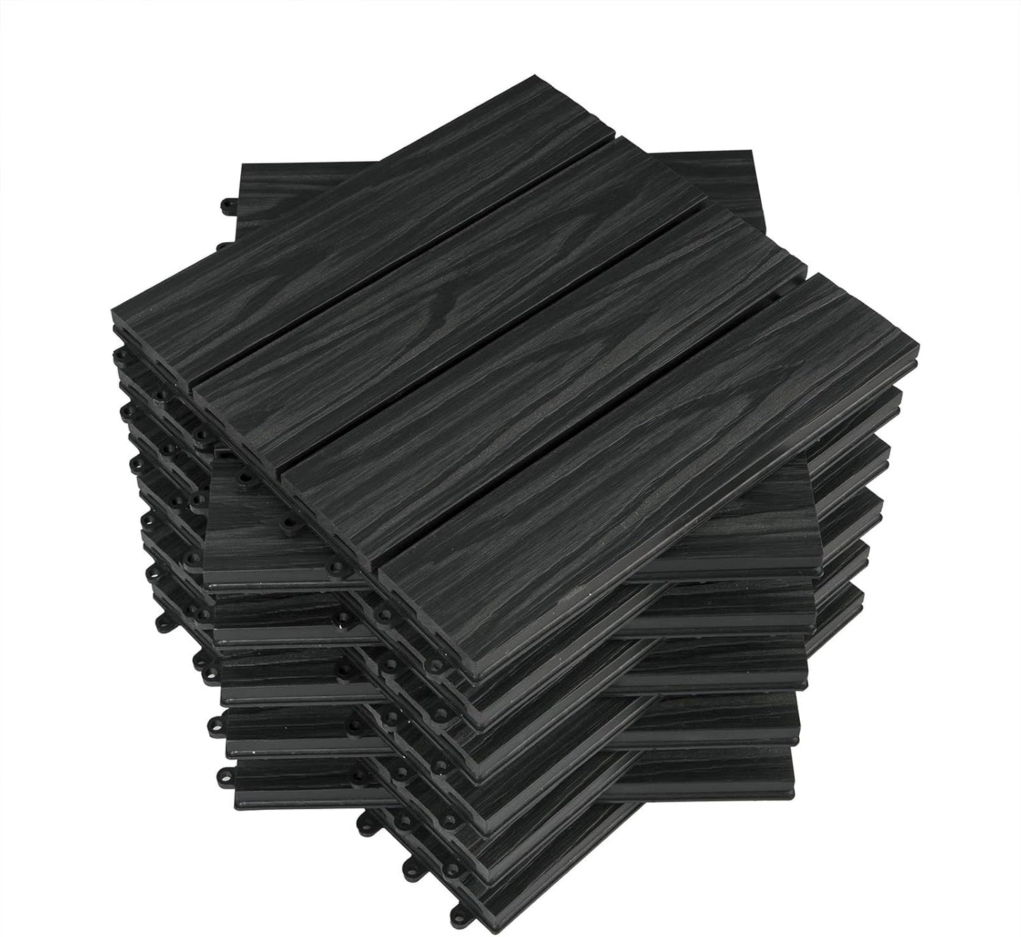 Woltu WPC Terrastegels 30x30 cm - Antraciet - Kliksysteem - 22 Stuks (2 m²)