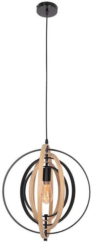 Anne Lighting - hanglamp - Muoversi - naturel - hout - Ø 45cm - E27 - 3491BE