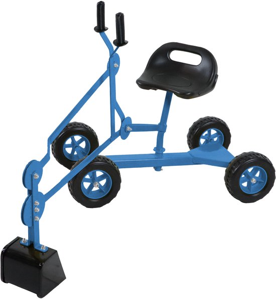 AXI Dean de Graafmachine voor in de zandbak Blauw/zwart – 4 wielen - 360° draaibare zitting
