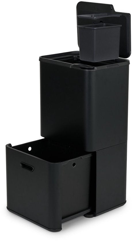 Umuzi Cleaning Prullenbak - 70 Liter - Zwart - Afval scheiden - 41,5,5x31,4x77,8cm