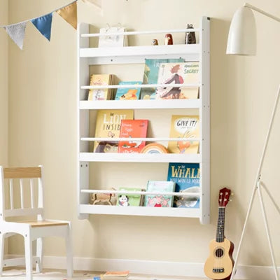 SoBuy Kinderboekenkast - 4 Planken - 80 x 12 x 118 cm - Wit