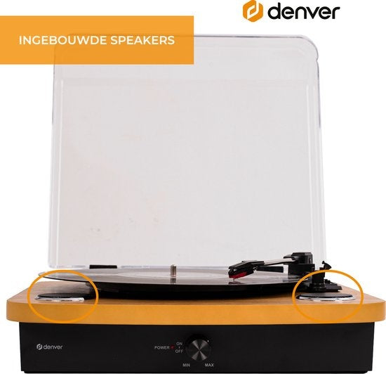 Denver Platenspeler Dual Bluetooth - Ingebouwde Speakers - USB - Retro - Hout - VPL230LW