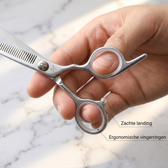 ProTrue Uitdunschaar Kapper met Leren Etui - RVS Effileerschaar - Coupeschaar