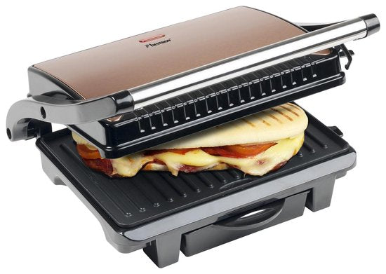 Bestron Contactgrill - ASW113CO - 1000W - Tosti apparaat - 25x17cm bakoppervlak - Koper - 5 jaar garantie