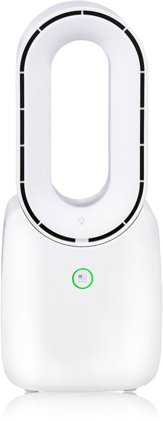 Lifetime Air Bladeloze Ventilator - Stille Ventilator Met Drie Snelheden - Draadloze Bureau Ventilator - Tafel Ventilator met LED Mood Light - USB-C Oplaadbaar - Compact Design - 5W - Wit