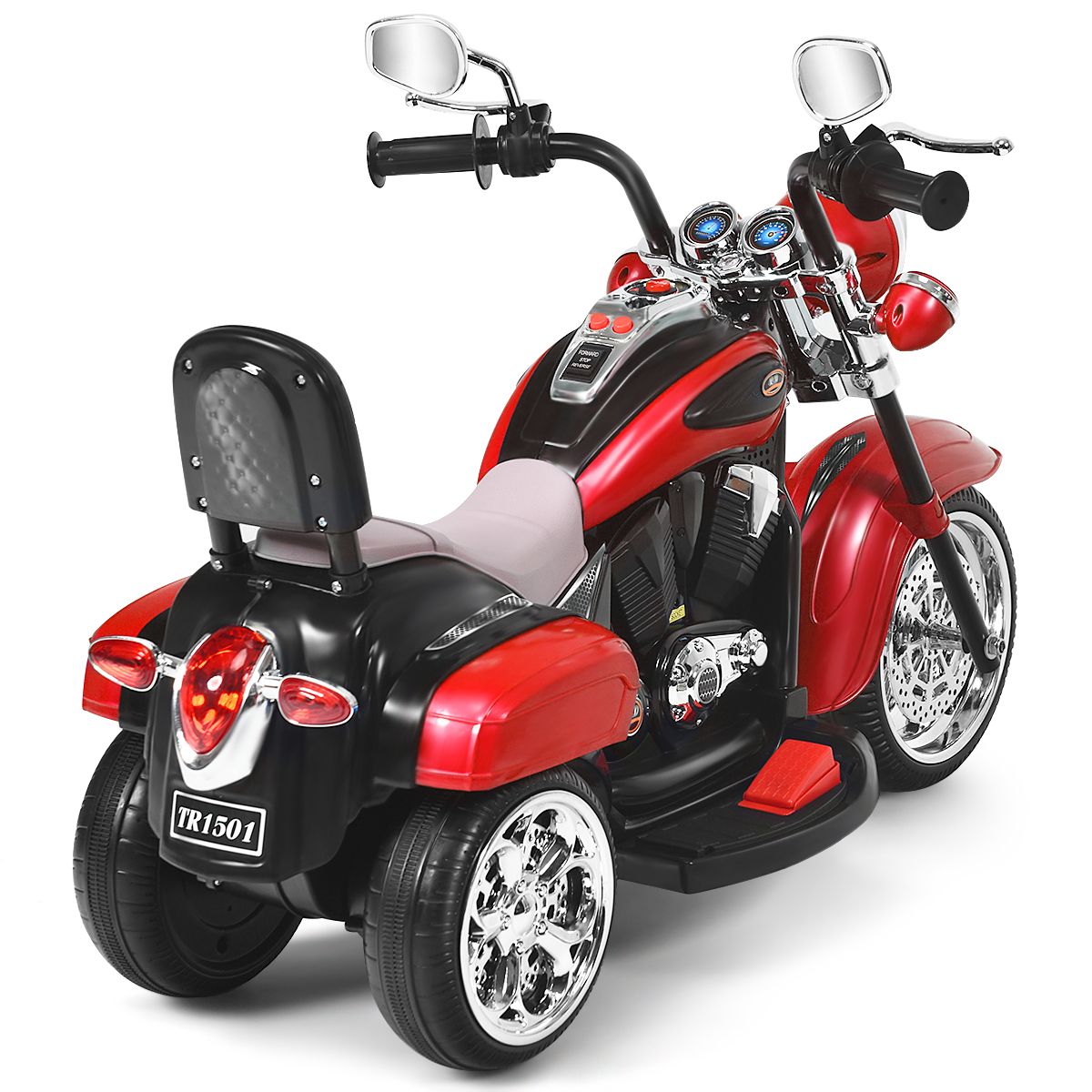 Coast Elektrische Kinder Motorfiets - Driewieler met verstelbare koplamp en claxon - Rood en zwart