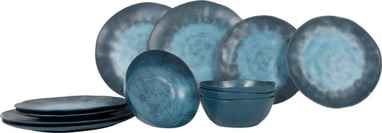 Gimex Stone Line Servies - Donkerblauw - 12-Delig