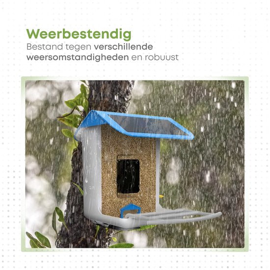 Viervoeter - Vogelvoederhuisje - Vogelhuisje met Camera - AI vogelherkenning - 1080 HD - Audio