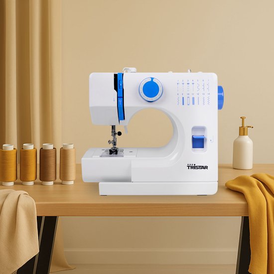 Tristar SM‑6003 Naaimachine – 14 Patronen – Automatische Draadinrijger & Vrije Arm – LED‑Licht – Inclusief Accessoires – Voor Beginners