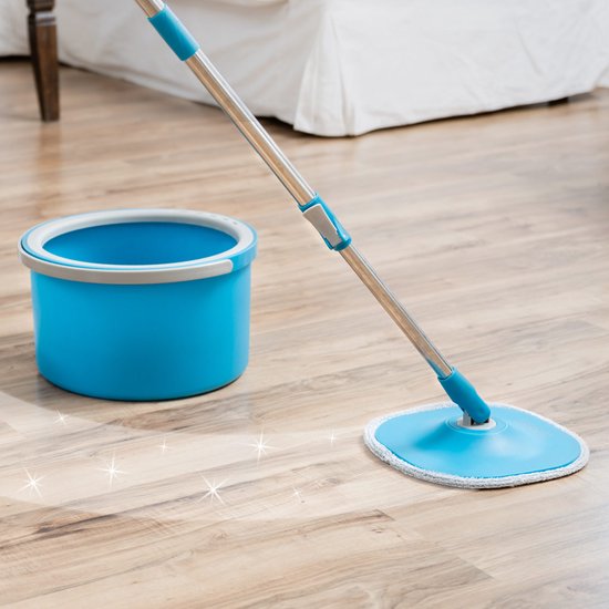 Livington Clean Water Spin Mop friswater-dweilsysteem inclusief reiniger en pads - scheidt vuil water van schoon water - Dweilmop voor elke vloer - 360° draaibare dweilkop - Mail Order Edition