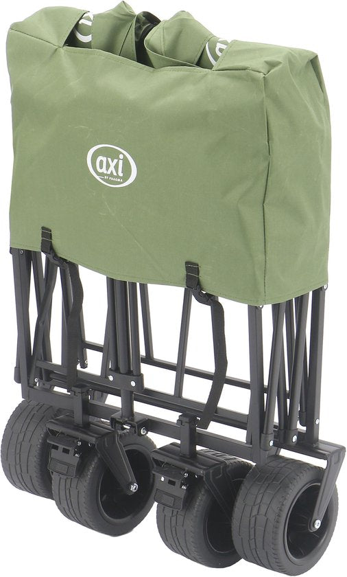 AXI AB131 Opvouwbare Bolderwagen – Groen – Met Trekstang, Remmen en Hoes – 100 kg Draagvermogen – Eenvoudig mee te nemen - Metaal