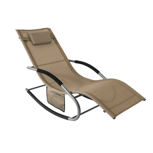 SoBuy Comfortabele Swingstoel - Bruin - Metalen Frame