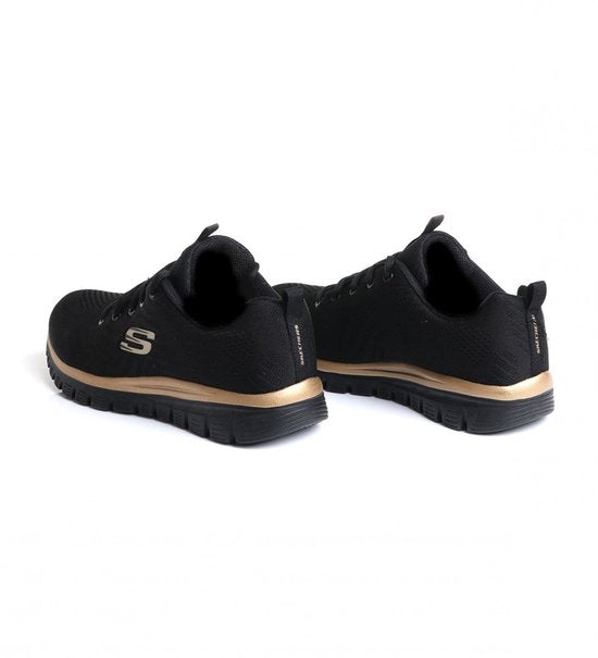 Skechers Sport Dames GRACEFUL GET CONNECTED Dames Zwart/Rosegoud 12615 BKRG