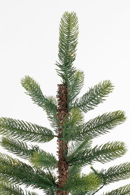 Black Box Trees Nagoya Kunstkerstboom met Verlichting H120 x Ø60 cm - Kerstboom Voor Binnen - Kunstboom met 212 PE Dennentakjes - Slank Model Ø60 cm - Groen