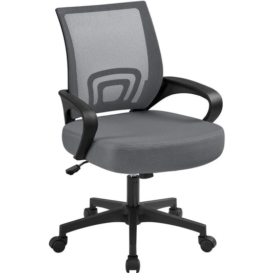 Yaheetech Bureaustoel Ergonomisch met Wipfunctie, Donkergrijs