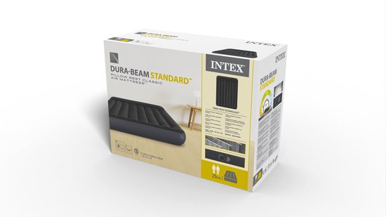 Intex Pillow Rest Classic Luchtbed met ingebouwde pomp - 191 x 137 x 25 cm