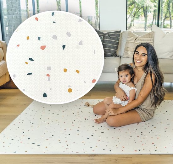 NilaFee™ - Luxe Speelmat - Foam - Baby - Speelkleed - Kruipmat - 180 x 120 x 1.5 cm - Puzzelmat - Opbergtas - Classic Wit