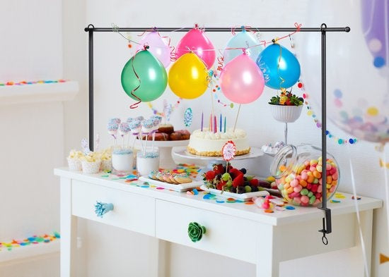 Arti Casa Tafelstang - Decoratieframe - met Klemmen - voor Bloemen, Ballonnen, Lampjes en Planten - Trouwboog - Metaal - Zwart