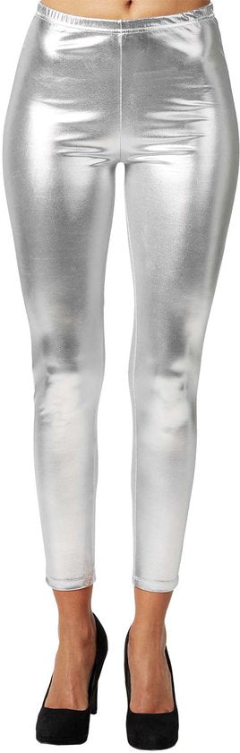 dressforfun - Metallic legging zilver XXL - verkleedkleding kostuum halloween verkleden feestkleding carnavalskleding carnaval feestkledij partykleding - 303601