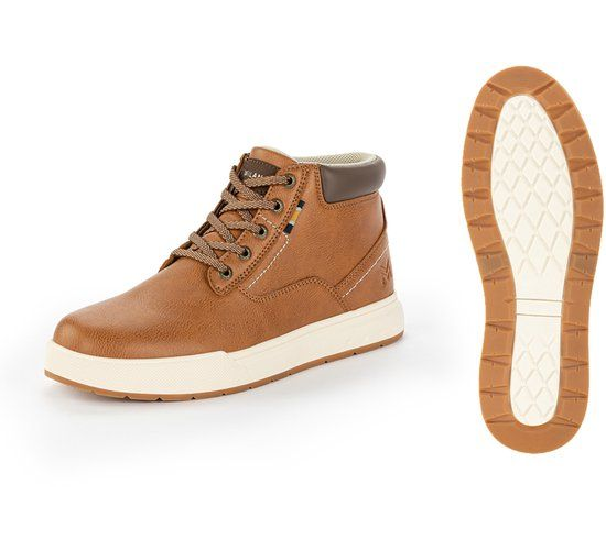 Milanoro High Sneakers Nevada Cognac Men - Maat 41 - Bruin/Wit