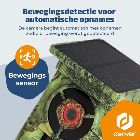 Denver Wildcamera met Nachtzicht en WiFi - 4K Ultra HD - 48mp - WiFi - Trailcam Go app - LCD scherm - Zonne-energie - WSW8120