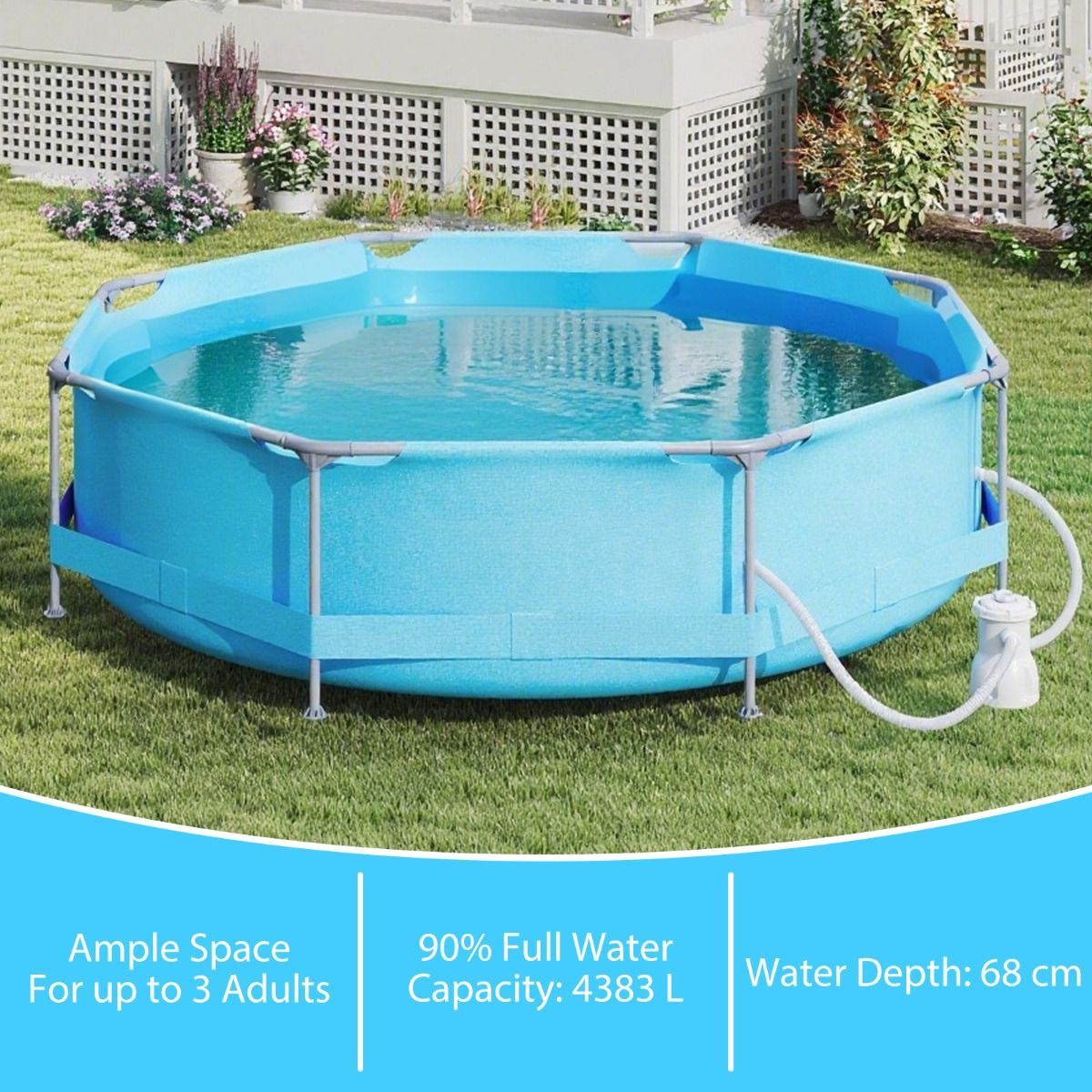 Coast Opzetzwembad - rond frame - met filterpomp - 3 m x 76 cm - blauw