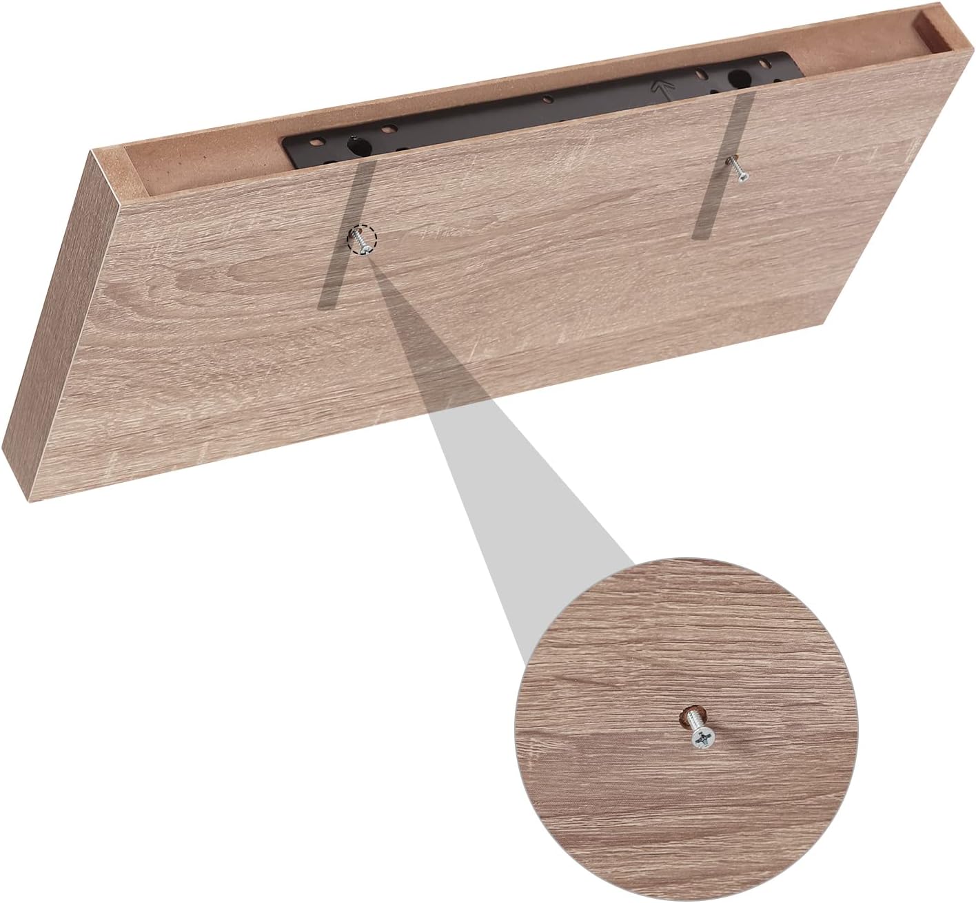 Eugad Wandplank 80 x 22,9 x 3,8 cm - Zwevende Boekenplank van Hout in Eikenlook - Retro Design