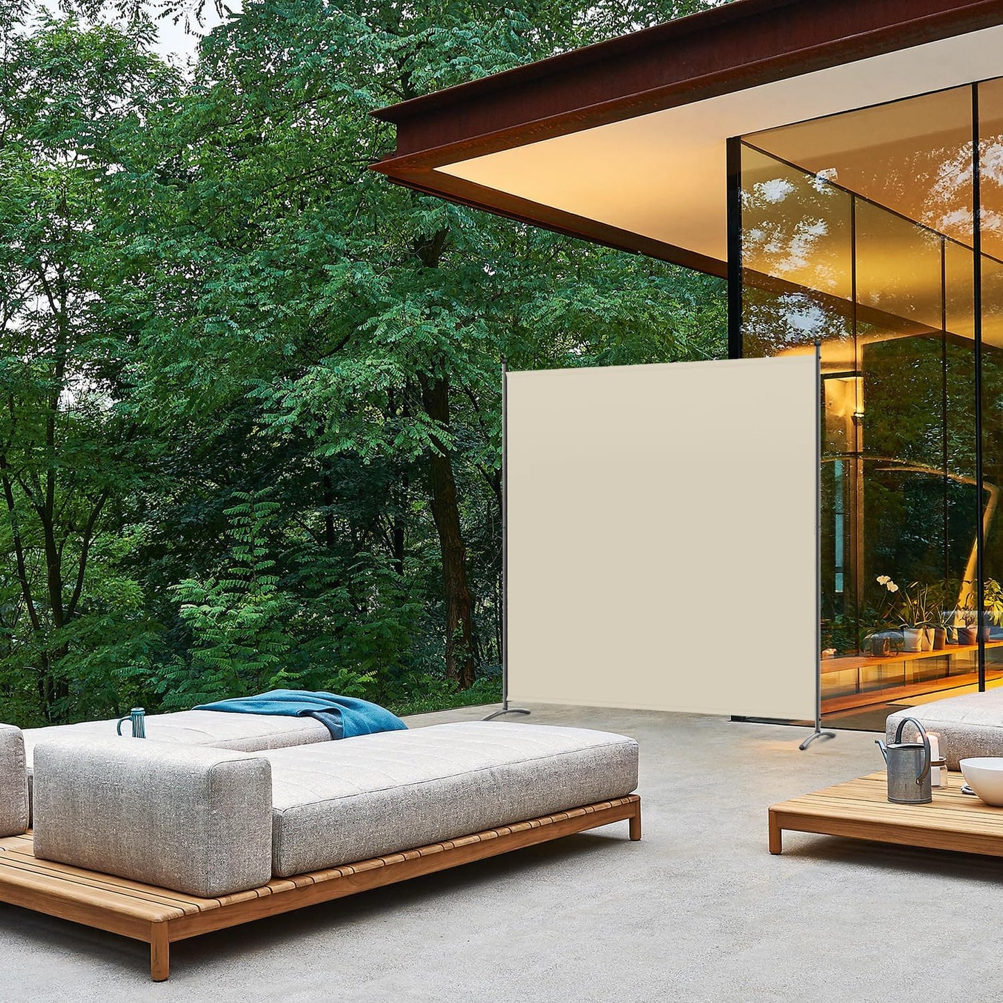 Angel Living Paravent - 1-delig - 162x180 cm - Opvouwbaar - Staal & 160 g/m² Polyester - Ruimteverdeler & Inkijkbescherming - Beige
