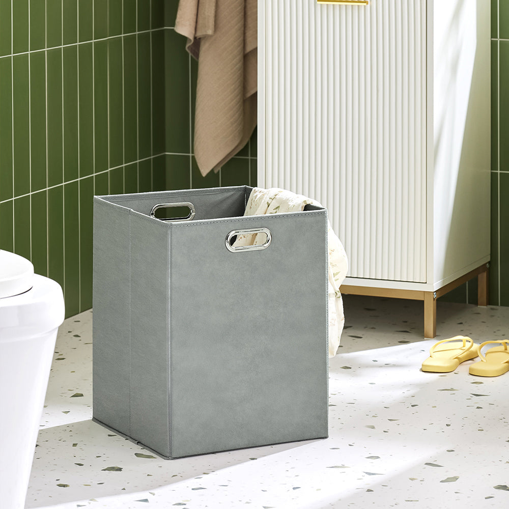 SoBuy Badkamerkast – Incl. Lade & Uitneembare Wasmand – max. 24 kg – 40 x 40 x 95 cm – Wit