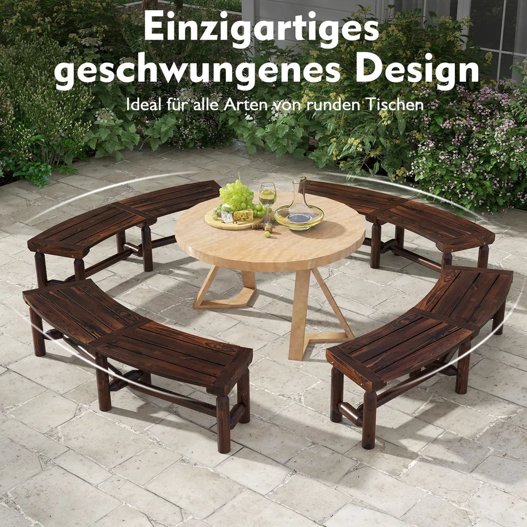 Coast Tuinbank 2-3 Persoons - Gebogen - Hout - Weerbestendig - Verstevigd - 139 x 36 x 41 cm - Bruin