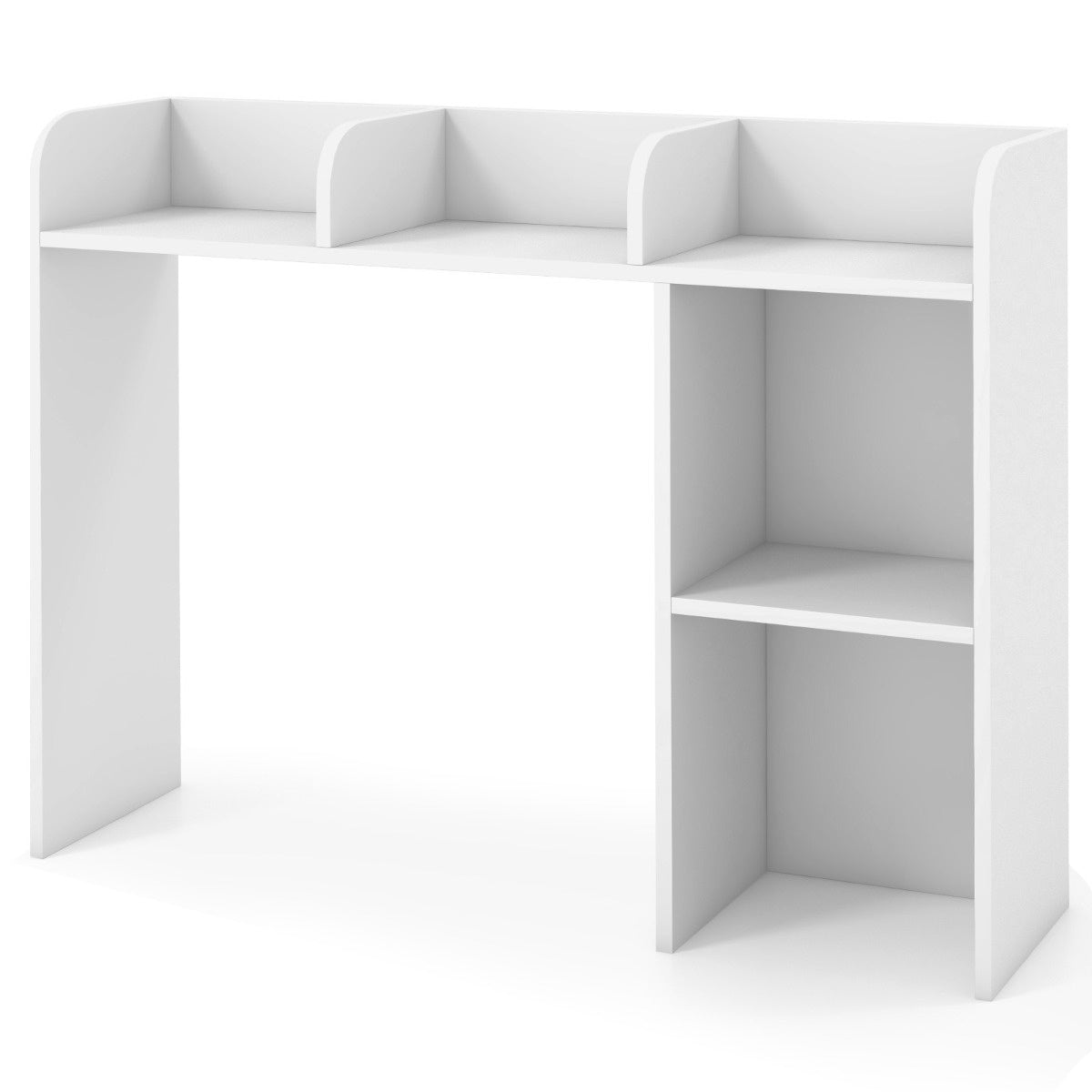 Coast Desk Plank Multifunctionele tafelplank gemaakt van houten 3 verdiepingen tellende presentatieplank voor computertafels wit