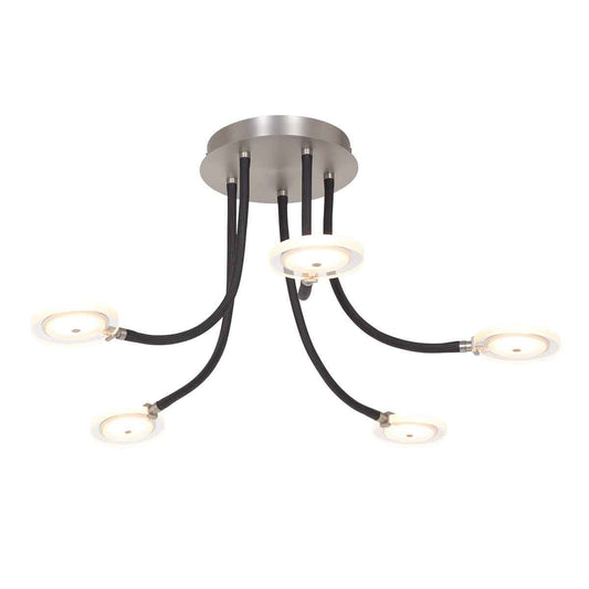 Plafondlamp Turound 3375ST – stalen designlamp met glas, LED, dimbaar, 91,5 cm, Steinhauer