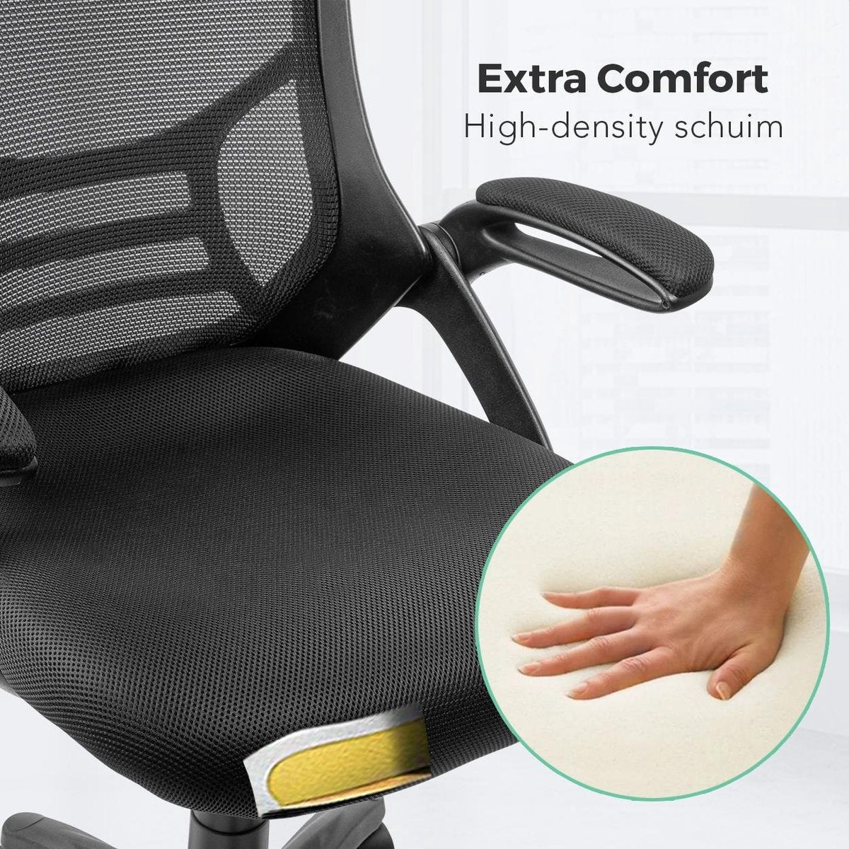 LifeGoods Ergonomische Bureaustoel - Office Chair - Verstelbaar - Volwassenen - Zwart
