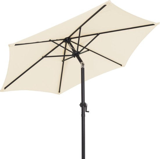 Kingsleeve Parasol 200cm - met Zwengel en Kantelmechanisme - Beige