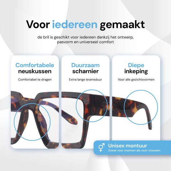 LC Eyewear Computerbril - Blauw Licht Bril Zonder Sterkte - Blue Light Glasses - Beeldschermbril - Unisex - Luipaard