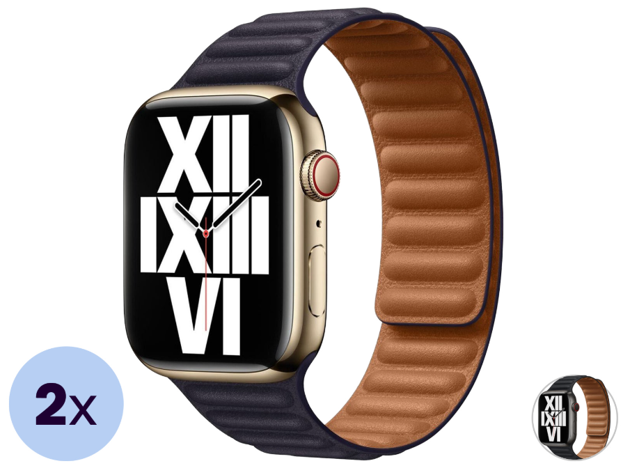 2x Apple leren armband voor de Apple Watch - Serie 1-9