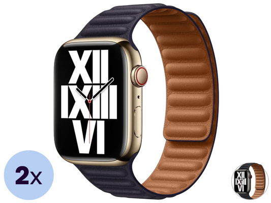 2x Apple leren armband voor de Apple Watch - Serie 1-9
