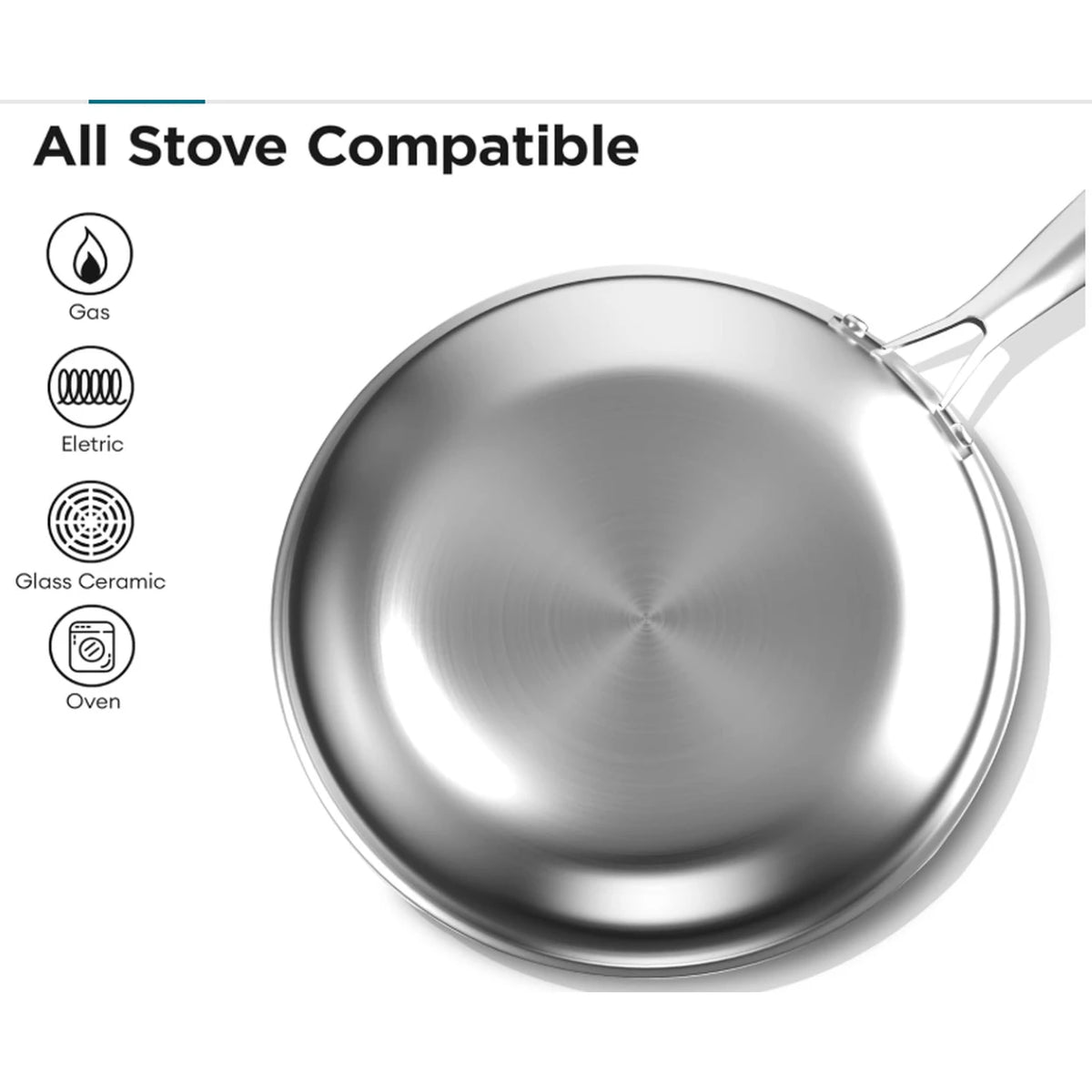 COOKER KING wokpan - 26 cm - 3-laags RVS - antiaanbaklaag