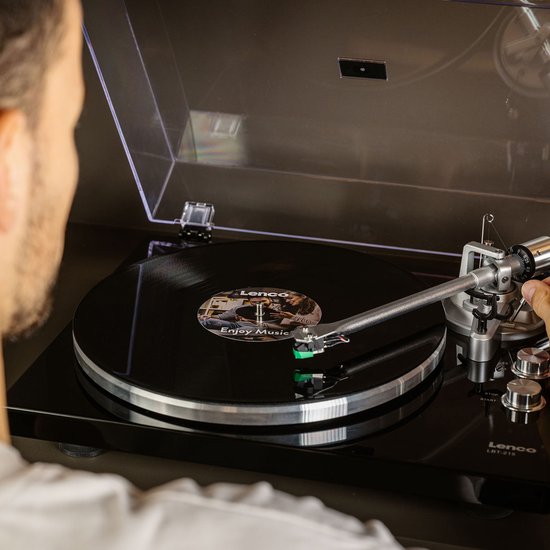 Lenco Platenspeler met Bluetooth - Metalen draaiplateau toonarm en contragewicht - Lenco Expertise lijn - LBT-215BK - Piano Black