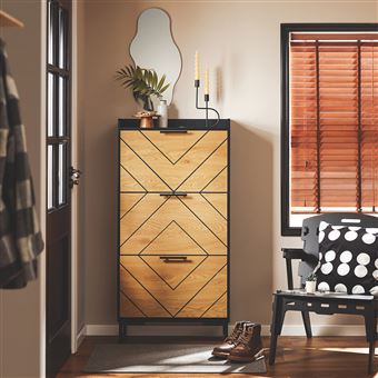 Sobuy Schoenenkast - Zwart - 62x24x125 cm