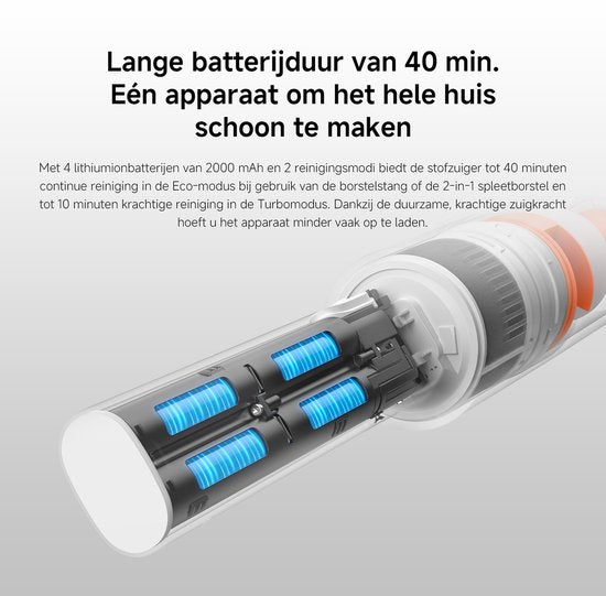 Xiaomi Vacuum Cleaner P30 - Draadloze Steelstofzuiger - 22.000 Pa Zuigkracht - Licht van Gewicht - Stofzuiger zonder Zak
