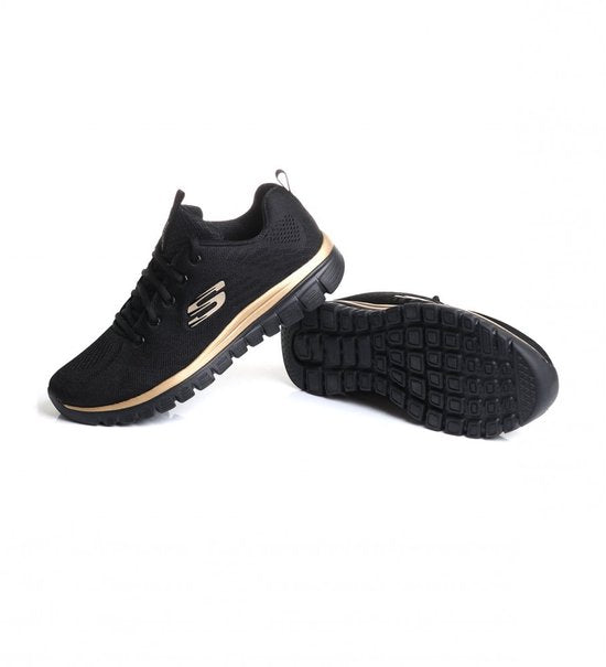 Skechers Sport Dames GRACEFUL GET CONNECTED Dames Zwart/Rosegoud 12615 BKRG