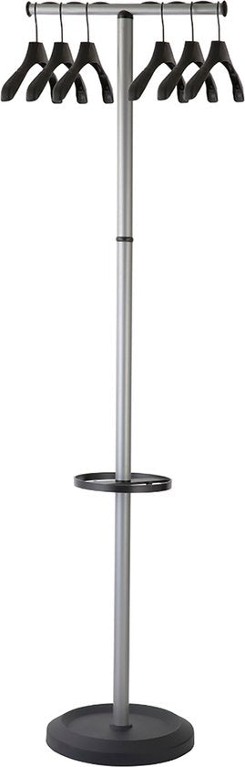 BRASQ Kapstok Stockholm CS500 – Staande kapstok met 6 hangers + paraplu-houder – Zwart