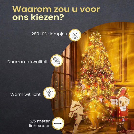 Giftmas Kerstverlichting met 280 lampjes - 2 Meter